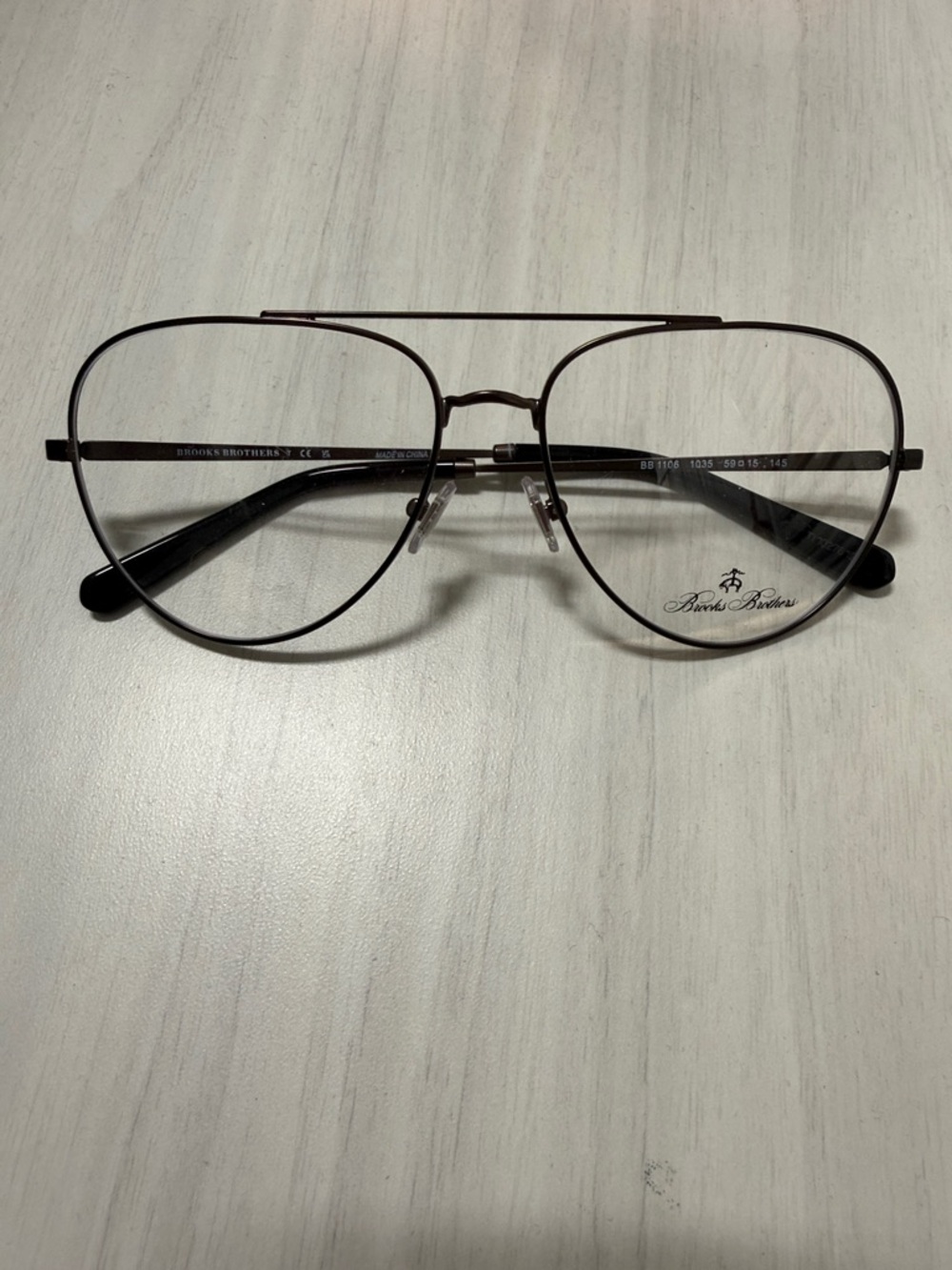 Brooks Brothers Metal Aviator Glasses in Dark Gunmetal